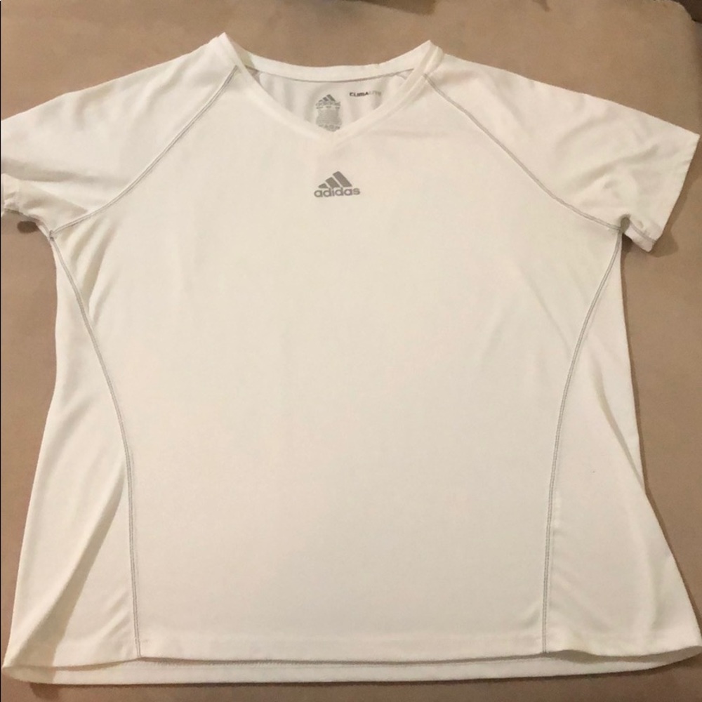 White ADIDAS climalite t-shirt